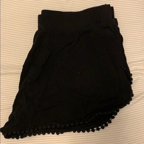 Black Ruffled Shorts - Picture 2 of 2